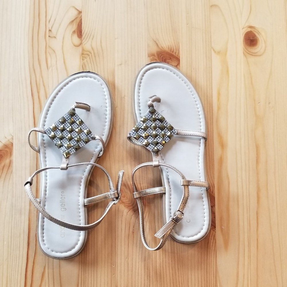 Andrew Geller Gold Tone Sandals